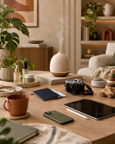 A photo of the family, or of the kitchen table where the blends get made