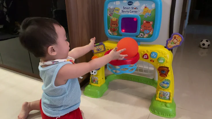 The VTech toys, in use